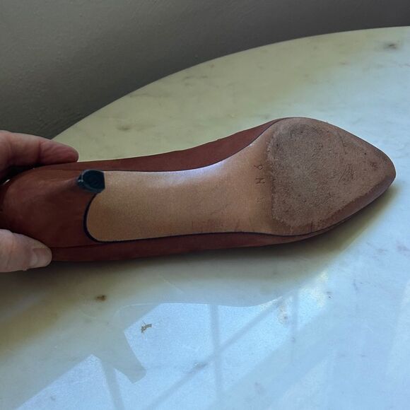 Evan Picone Women's Tan Rust Suede Cutout Heels - Picture 5 of 8